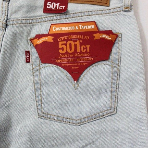 Levi's 501CT Tapered Leg Distressed Shorts Jeans - Picture 4 of 7